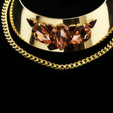 Luxury Crystal Choker-Necklace Gold/Pink NWOT