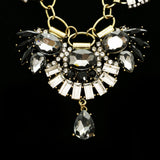 Luxury Crystal Antiqued Necklace Gold & Black NWOT