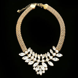 Luxury Crystal Necklace Gold NWOT