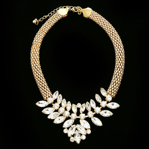 Luxury Crystal Necklace Gold NWOT