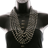 Luxury Crystal Necklace Gunmetal NWOT