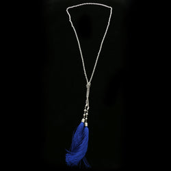 Luxury Y-Necklace Silver/Blue NWOT