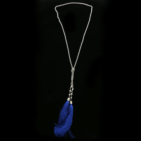 Luxury Y-Necklace Silver/Blue NWOT