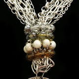 Luxury Crystal Necklace Silver/Brown NWOT