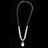Luxury Crystal Antiqued Necklace Gold & White NWOT