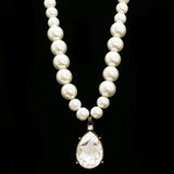 Luxury Crystal Antiqued Necklace Gold & White NWOT