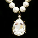 Luxury Crystal Antiqued Necklace Gold & White NWOT