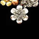 Luxury Crystal Flowers Necklace Gold & Brown NWOT