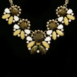 Luxury Crystal Necklace Gold/Green NWOT