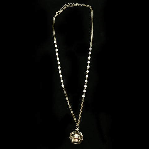 Luxury Crystal Antiqued Necklace Gold & White NWOT