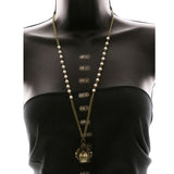 Luxury Crystal Antiqued Necklace Gold & White NWOT