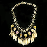 Luxury Faceted Necklace Gold/Black NWOT
