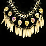 Luxury Faceted Necklace Gold/Black NWOT
