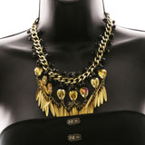 Luxury Faceted Necklace Gold/Black NWOT