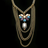 Luxury Faceted Necklace Gold/Peach NWOT