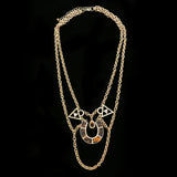 Luxury Faceted Necklace Gold/Brown NWOT