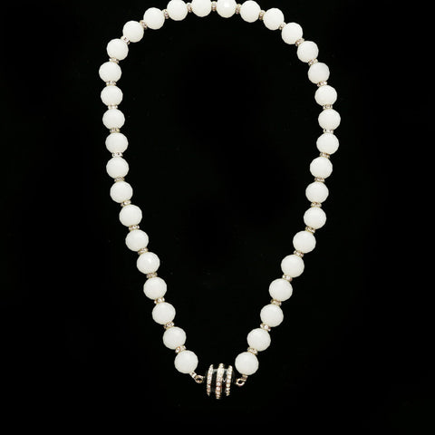 Luxury Crystal Necklace Silver/White NWOT
