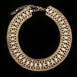 Luxury Crystal Choker-Necklace Gold NWOT
