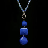 Luxury Crystal Y-Necklace Silver/Blue NWOT