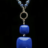 Luxury Crystal Y-Necklace Silver/Blue NWOT