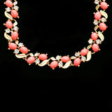 Luxury Crystal Necklace Gold/Pink NWOT