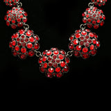Luxury Crystal Necklace Gunmetal/Red NWOT