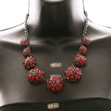 Luxury Crystal Necklace Gunmetal/Red NWOT
