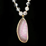 Luxury Stone Accent Necklace Gold/Pink NWOT