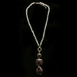 Luxury Crystal Y-Necklace Gold/Black NWOT