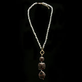 Luxury Crystal Y-Necklace Gold/Black NWOT