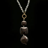Luxury Crystal Y-Necklace Gold/Black NWOT