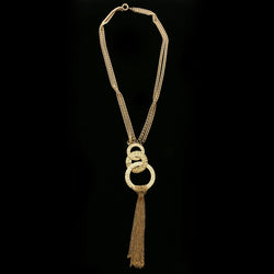 Luxury Hammered Finish Y-Necklace Gold NWOT