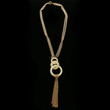Luxury Hammered Finish Y-Necklace Gold NWOT