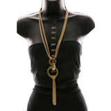 Luxury Hammered Finish Y-Necklace Gold NWOT