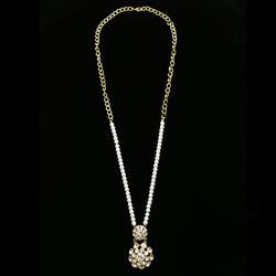 Luxury Crystal Pearl Necklace Gold & White NWOT
