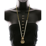 Luxury Crystal Pearl Necklace Gold & White NWOT