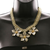 Luxury Flower Necklace Gold/Gray NWOT