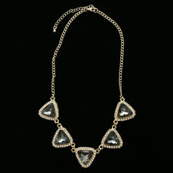 Luxury Crystal Necklace Gold/Gray NWOT