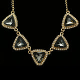 Luxury Crystal Necklace Gold/Gray NWOT