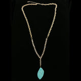 Luxury Semi-Precious Stone Y-Necklace Gold/Blue NWOT
