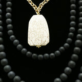 Luxury Semi-Precious Stone Necklace Gold/Black NWOT