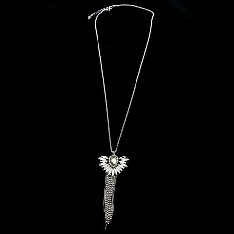 Luxury Crystal Necklace Silver/Gray NWOT
