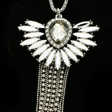 Luxury Crystal Necklace Silver/Gray NWOT