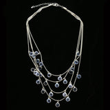 Luxury Faceted Necklace Silver/Blue NWOT