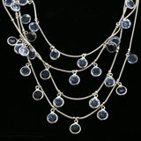 Luxury Faceted Necklace Silver/Blue NWOT
