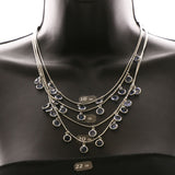 Luxury Faceted Necklace Silver/Blue NWOT