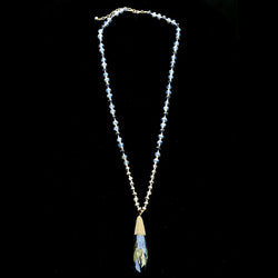 Luxury Crystal Necklace Gold/Blue NWOT