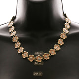 Luxury Crystal Flower Necklace Gold & Pink NWOT