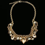 Luxury Crystal Necklace Gold/Peach NWOT