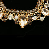 Luxury Crystal Necklace Gold/Peach NWOT